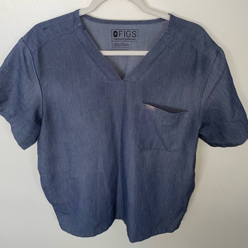 Figs Technical Collection Gray with Pocket Nurse Doctors Scrubs Size M